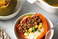 Savory No Rice Keto Beef Stuffed Peppers