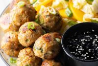 Zesty Thai Baked Turkey Meatballs