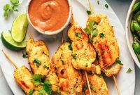 Sizzling Chicken Satay Skewers