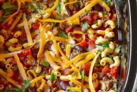 Hearty Crockpot Chili Mac Perfection