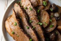 Tender Slow Cooker Beef Brisket with Potatoes and Onions