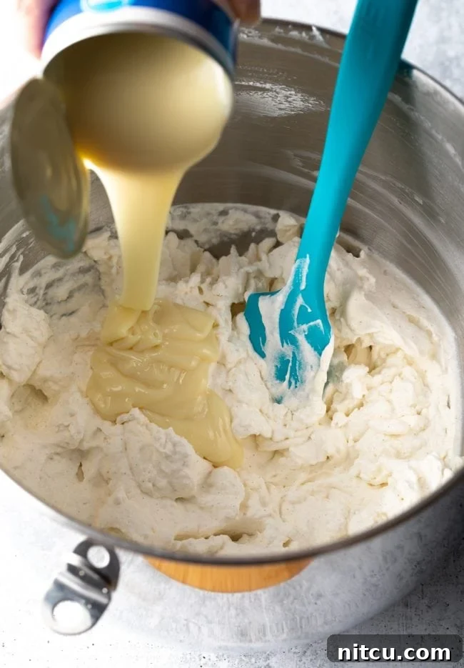 cream and sweetened condensed milk