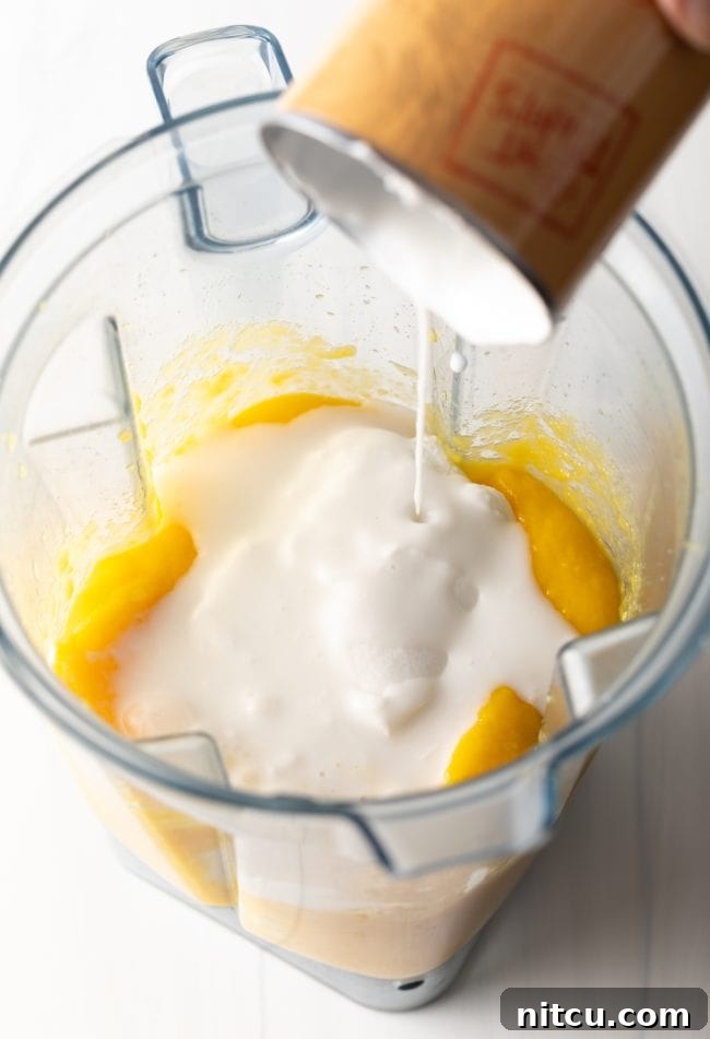 Creamy Vegan Mango Pudding 10 Step 4: Combine all ingredients in blender