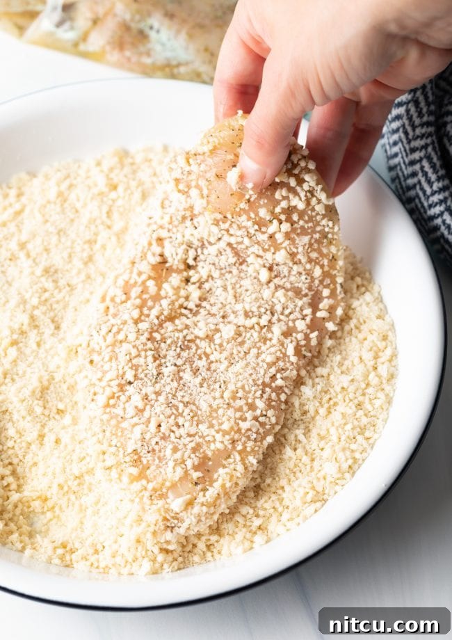 Crispy Italian Chicken Cutlets 6 Italian Chicken Cutlets - thin breasts coated in Italian marinade and Panko