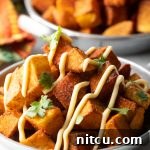Mexican Potatoes (Papas Bravas) close up