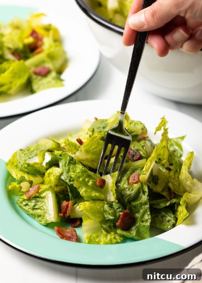 Sad Greens 3 fork taking a bite of wilted lettuce salad recipe