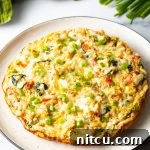 Finished Healthy Egg White Frittata with Spinach and Peppers