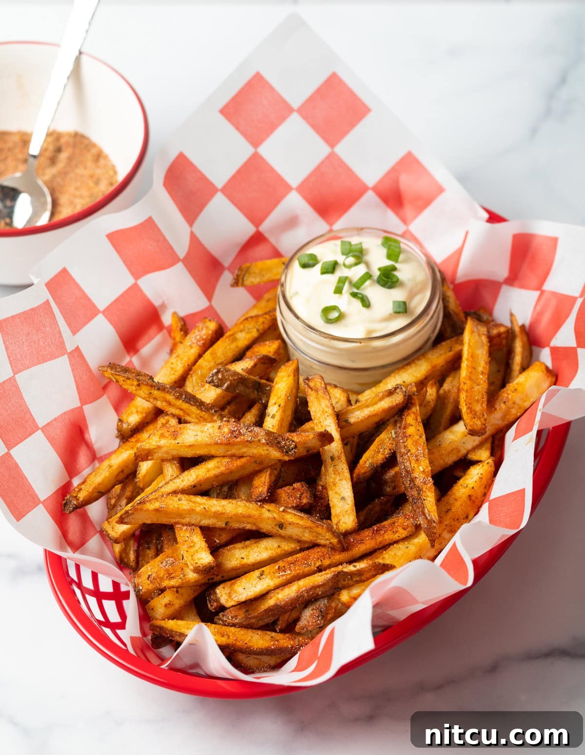 Cajun Fries: Homemade Seasoning Blend Recipe 14 Final shot of fries made with the best Cajun fry seasoning recipe.