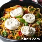Burrata Pasta with Roasted Summer Vegetables