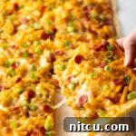 Mac and Cheese Pizza overhead shot.