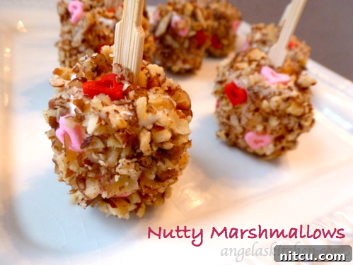 Delicious Gluten-Free and Dairy-Free Nutty Marshmallows coated in nuts, ready to enjoy