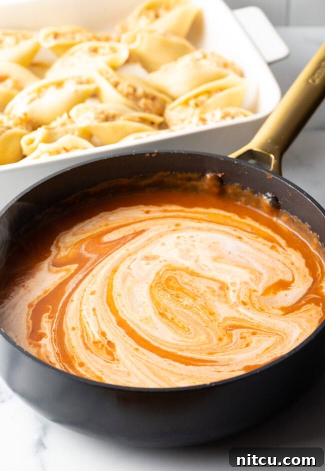Ocean's Bounty Stuffed Shells 11 Cheesy pasta sauce.