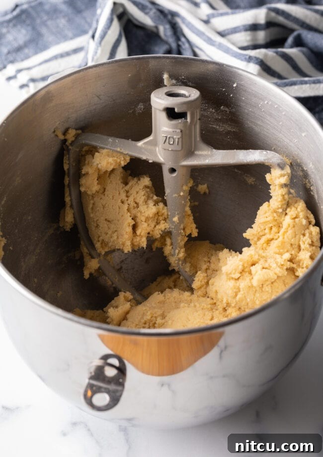 Sweet Cherry Crumble Bars 6 A metal standing mixer bowl contains a batch of freshly prepared pie dough, ready for the next step in baking.