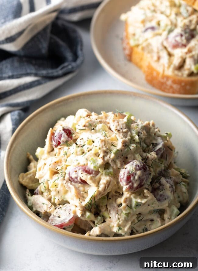 Perfect Turkey Sandwich Salad 9 Bowl of turkey salad.