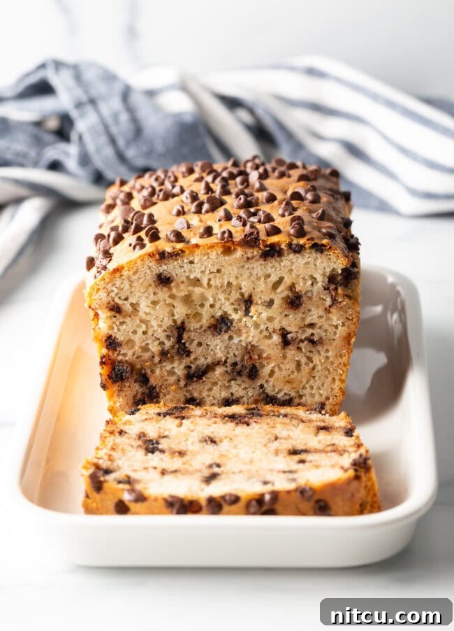 Front shot of ice cream bread loaf in slices.