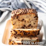 Front shot of ice cream bread loaf in slices.