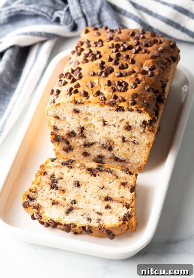 Top down ice cream bread loaf in slices.