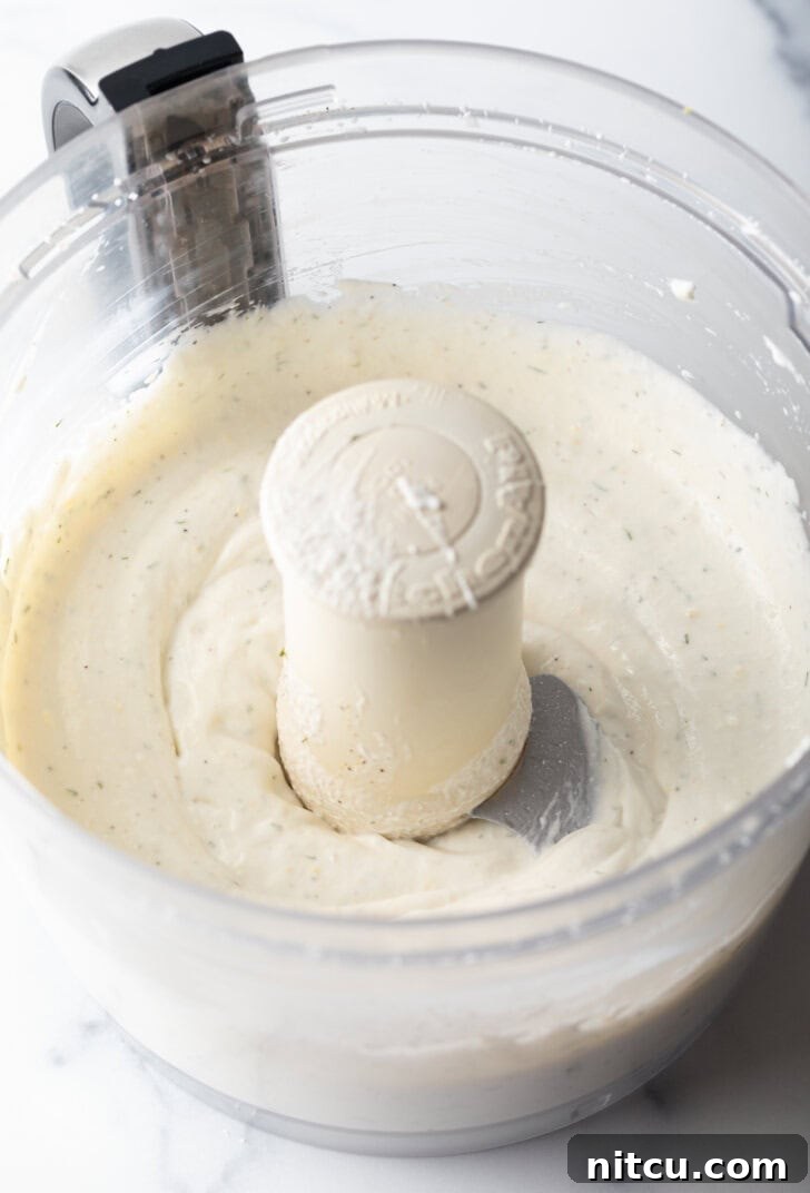 Whipped cottage cheese in a food processor.