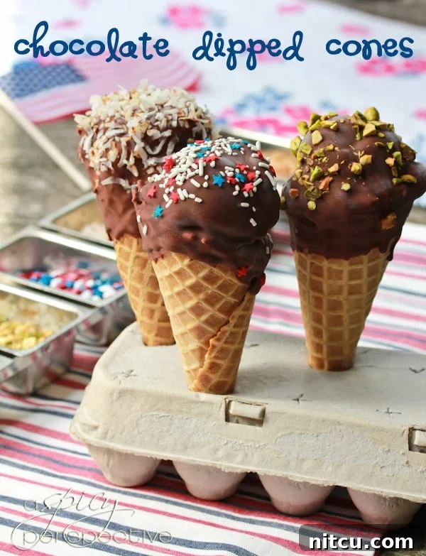 Chocolate Enrobed Cones 2 Chocolate Dipped Ice Cream Cones Recipe