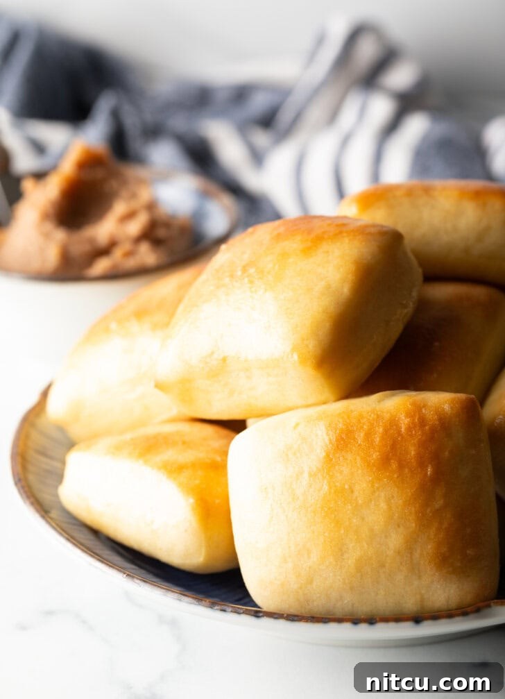 Plate of rectangle texas roadhouse rolls.