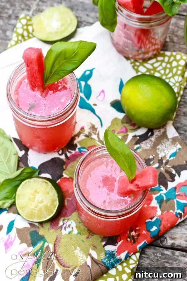 Watermelon Basil Gin Cocktail Recipe Refreshing Watermelon Basil Gin Cocktail for Summer