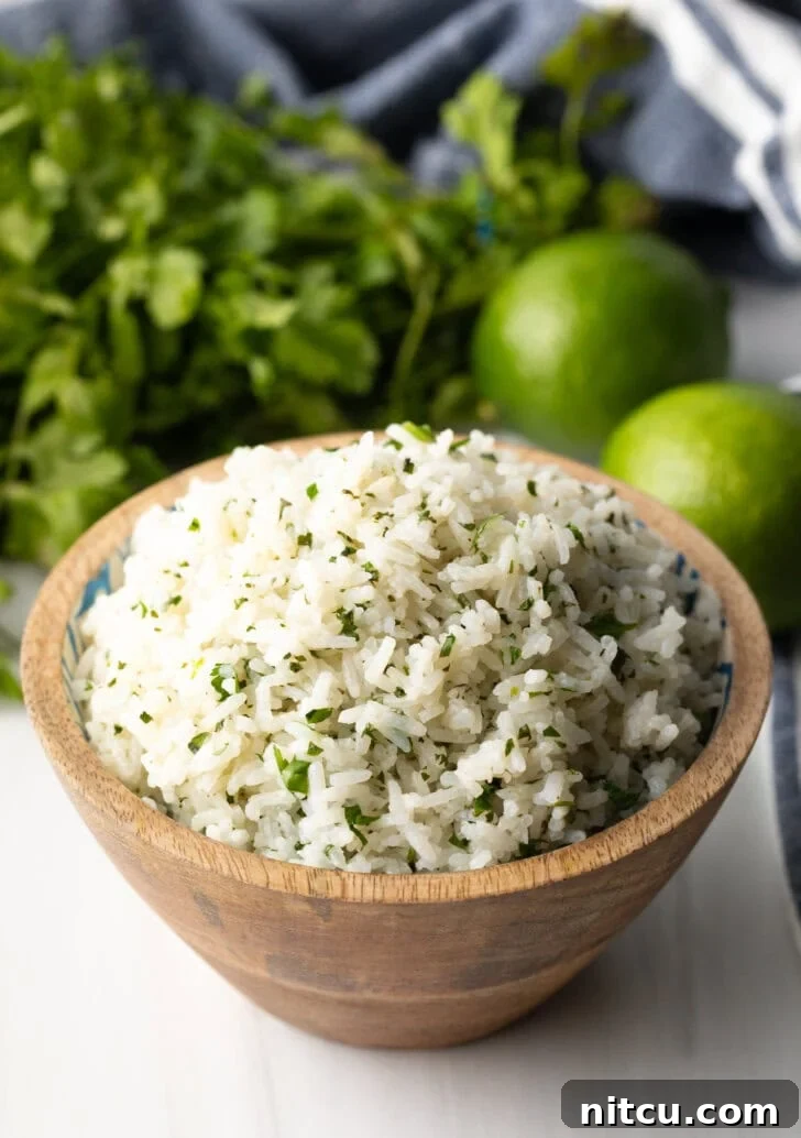 Homemade Chipotle Cilantro Lime Rice 3 Bowl of chipotle lime rice.