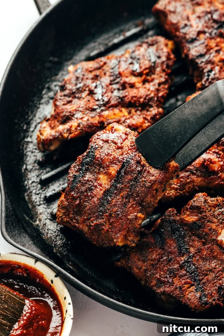 Fall-Off-The-Bone Oven Ribs 11 Beautifully grilled baby back ribs, golden brown and saucy