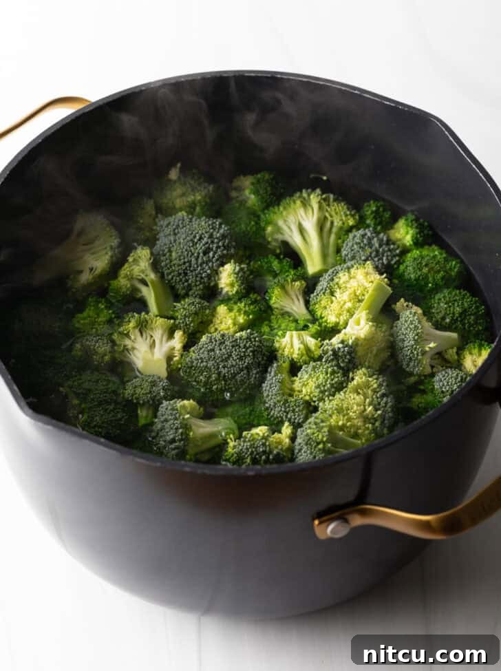 Achieve Perfectly Tender Broccoli Every Time 5 adding broccoli to boiling water