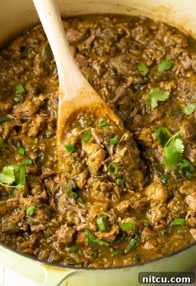 Signature New Mexico Green Chile Stew 8 A vibrant assortment of fresh vegetables and spices, including chopped onions and garlic, prepared for making green chili.