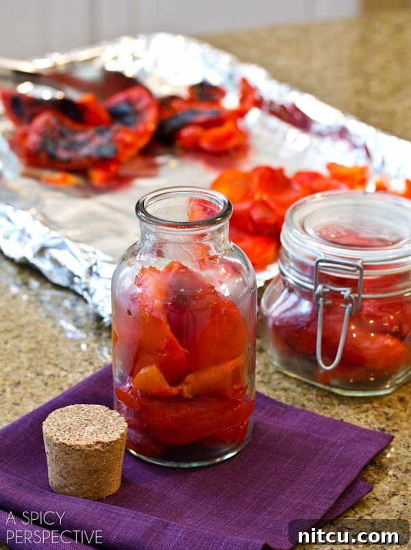 Perfect Roasted Red Peppers Every Time 3 How to Roast Red Peppers | ASpicyPerspective.com #howto #diy #redpeppers