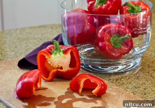 Perfect Roasted Red Peppers Every Time 5 Roast Red Peppers | ASpicyPerspective.com #howto #diy #redpeppers