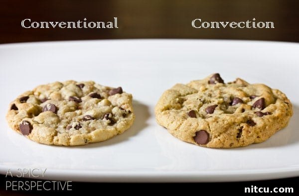 Convection Baked Cookies - baking cookies in convection oven