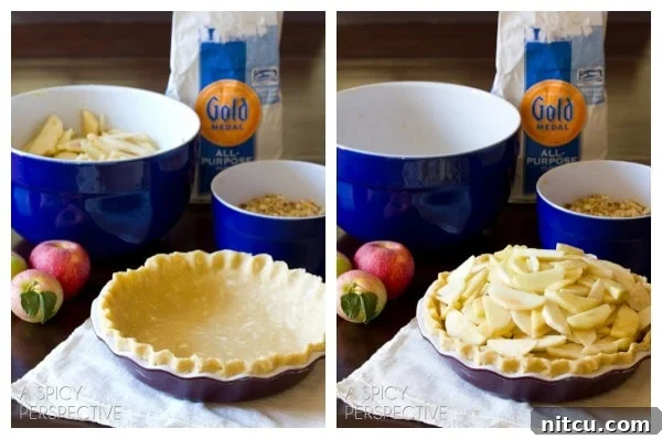 Slicing apples for Dutch Apple Pie filling