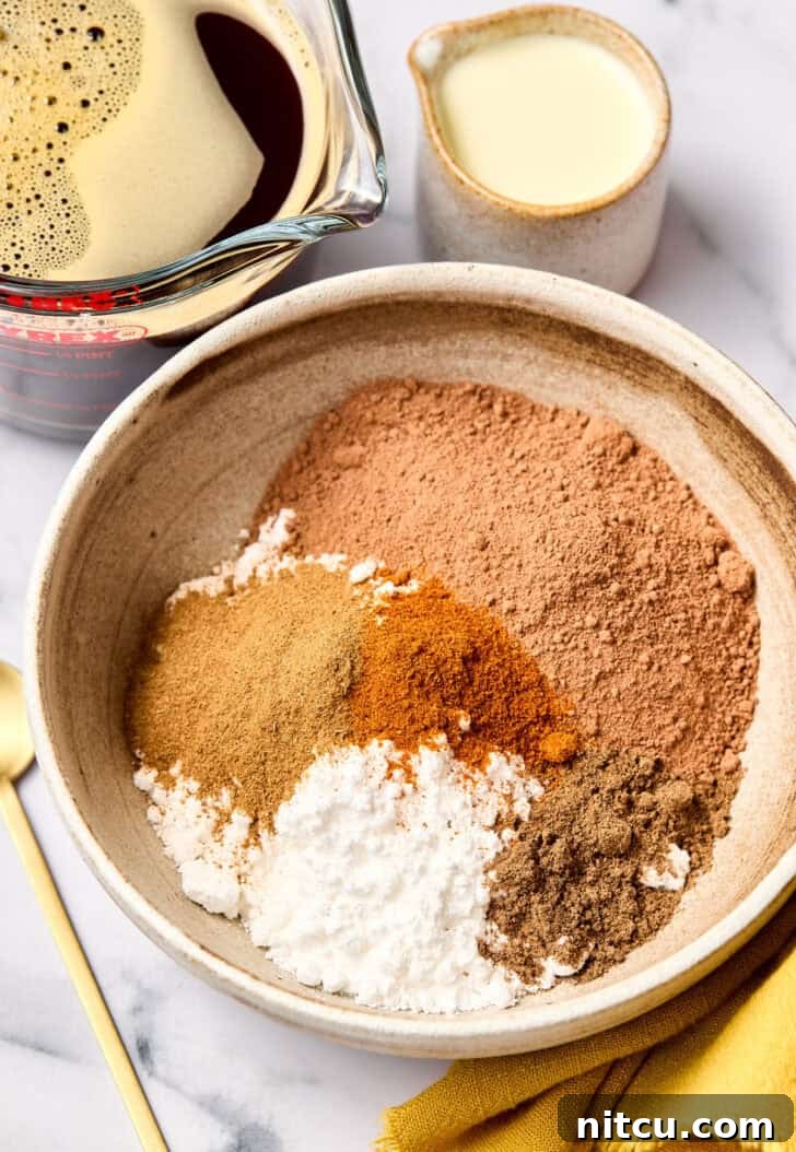 ingredients for mexican coffee in bowl