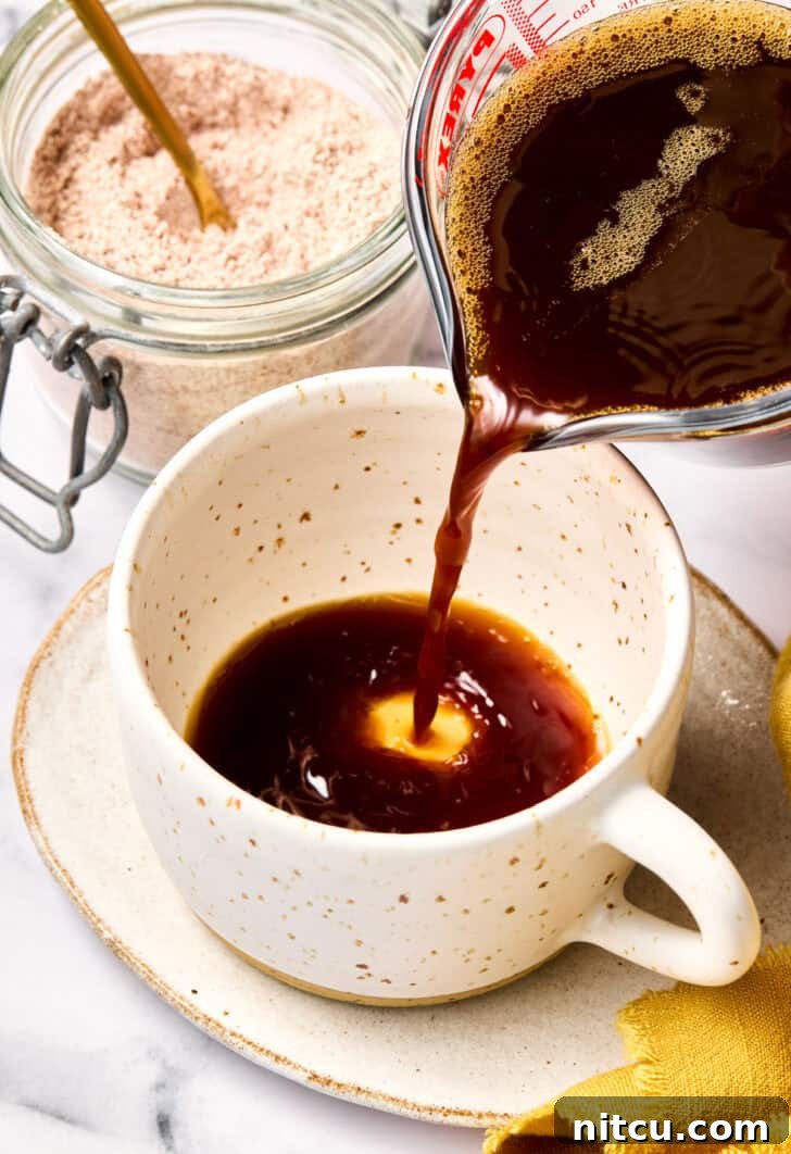 Pouring Mexican Coffee into cup