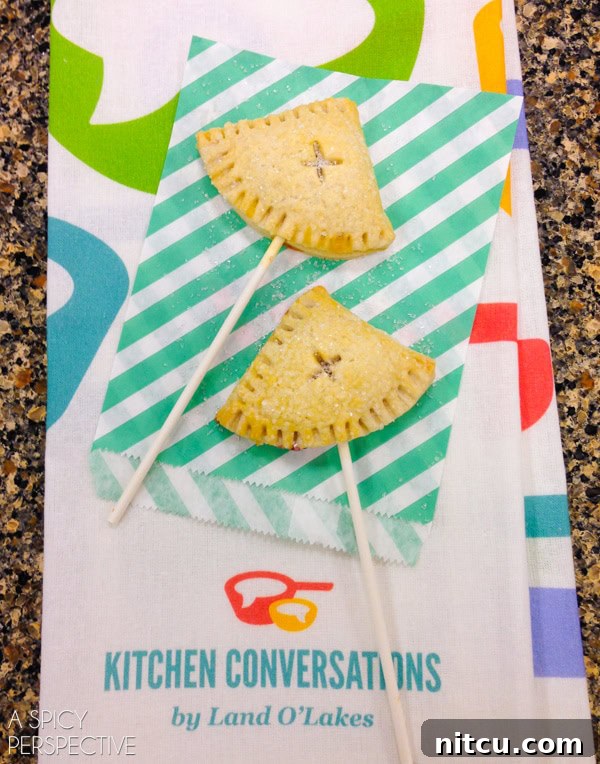 Land O'Lakes Strawberry Rhubarb Pie Pops, a delicious summer treat. #kitchenconvo