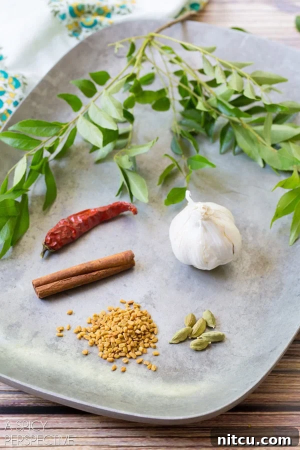 Step-by-step image showing the process of making aromatic Indian rice: spices simmering in ghee.