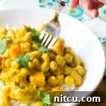 Slow Cooker Chickpea Curry, a comforting vegetarian meal.