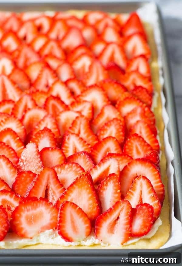 Divine Strawberry Cookie Pizza Delight 4 Beautifully prepared strawberry dessert pizza, ready to serve.