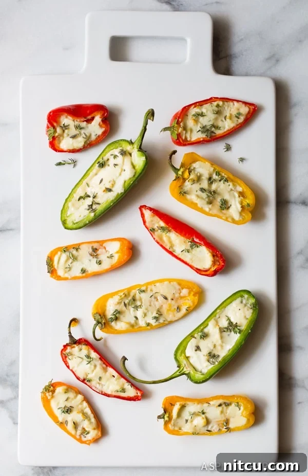 Mini Pepper Poppers 3 The Best 3-Ingredient Stuffed Mini Peppers Recipe