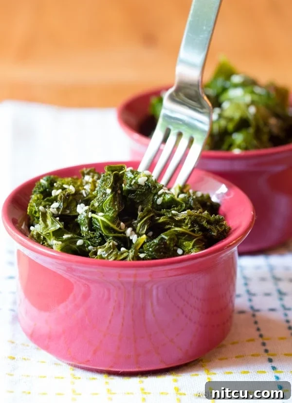 Golden Honey Butter Kale 6 Swoon-Worthy Wilted Honey Butter Kale Recipe garnished with sesame seeds