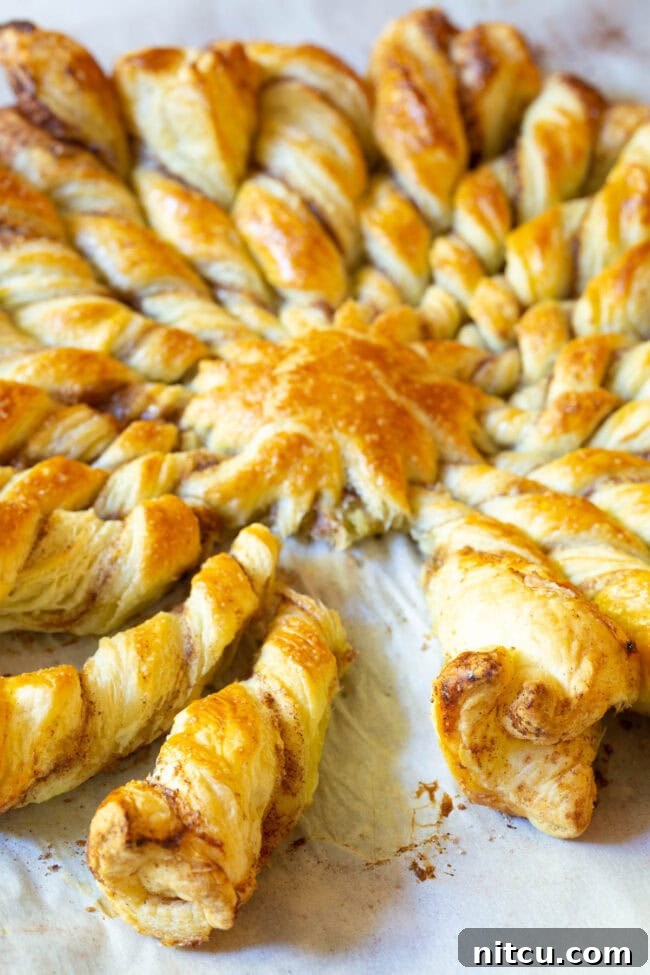 Flaky Pull-Apart Puff Pastry 4 Close up of Puff Pastry Pull Apart Bread