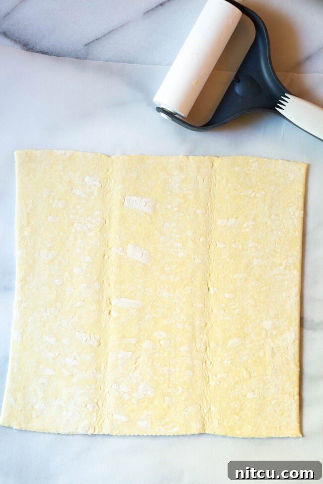 Flaky Pull-Apart Puff Pastry 5 Roll out puff pastry