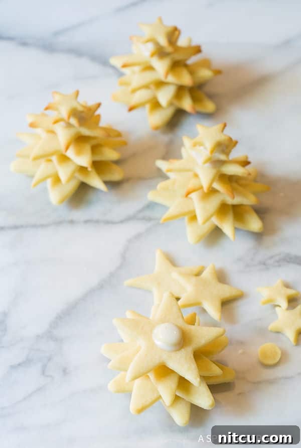 Easy 3D Christmas Tree Cookies - demo of stacking technique