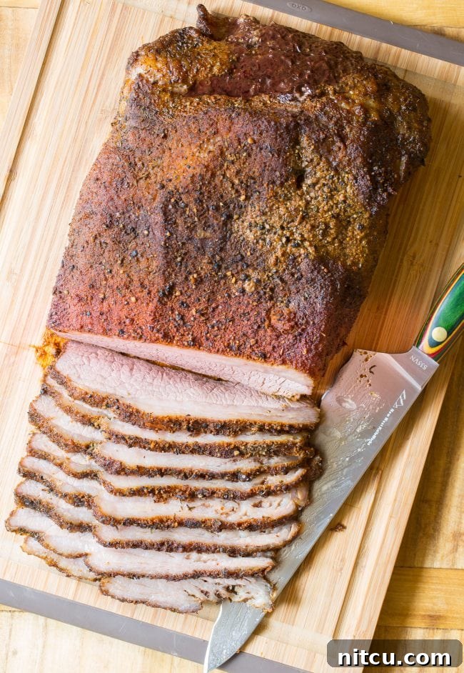 Perfect Oven Brisket 6 oven brisket - sliced for serving
