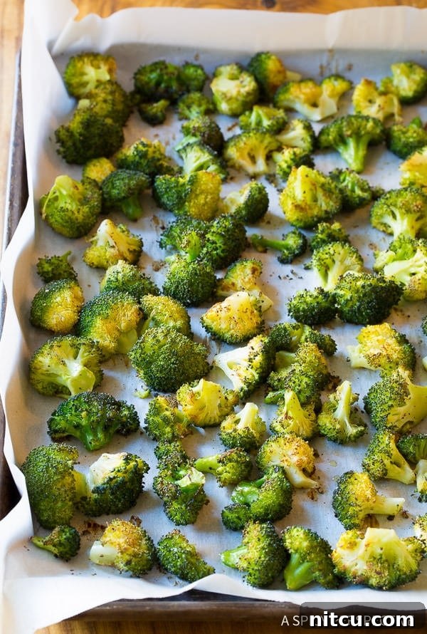 Crispy Roasted Broccoli 5 Perfectly roasted broccoli, vibrant and ready to serve