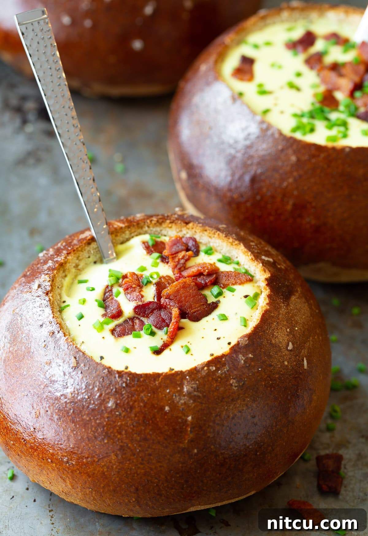 Best Cheese Soup Recipe - Creamy Irish Beer Cheese Soup with bread bowls