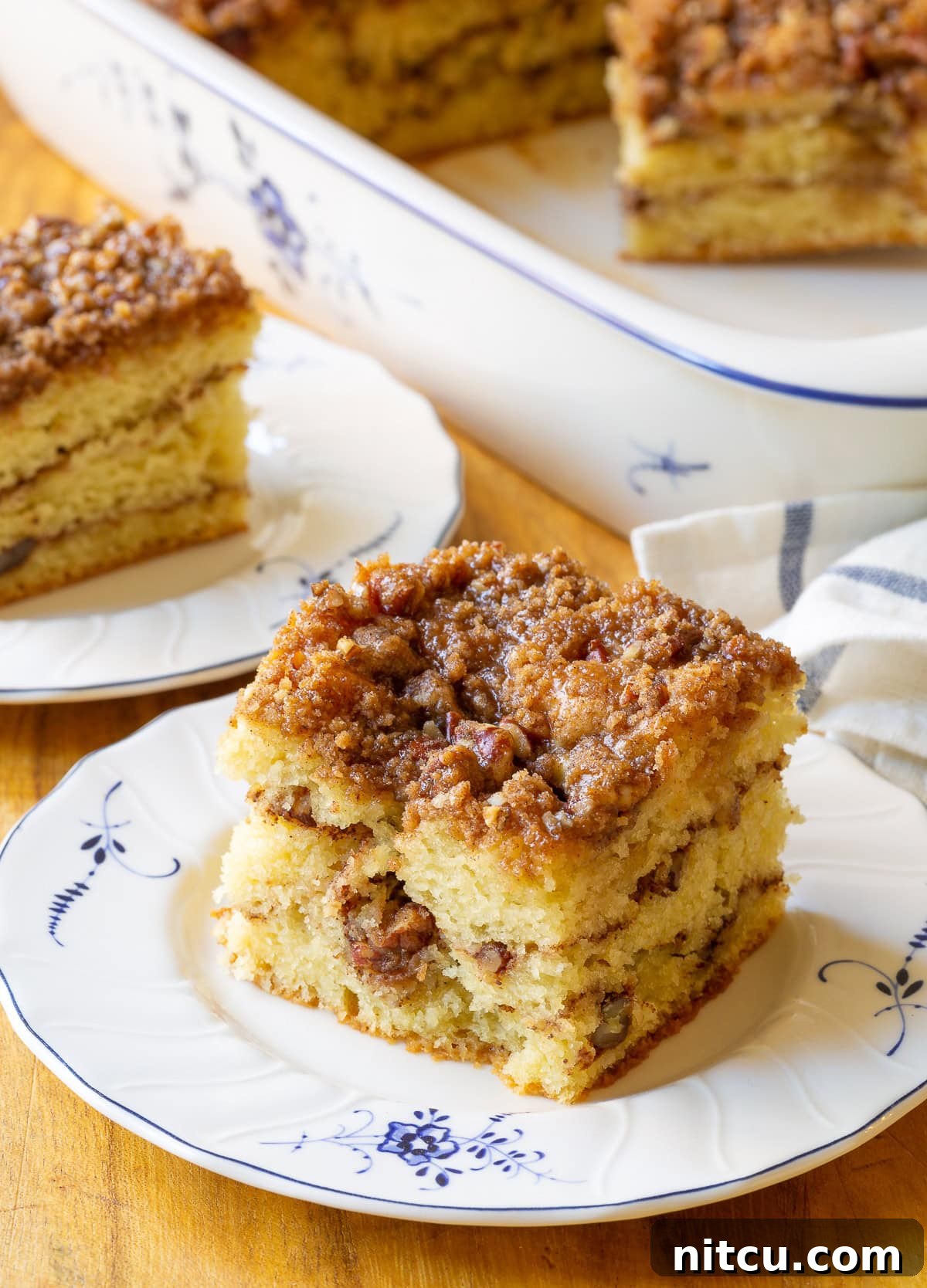 Decadent Kahlua Coffee Cake 3 Kahlua Coffee Cake Recipe - sliced into squares, revealing its moist layers and crumble top