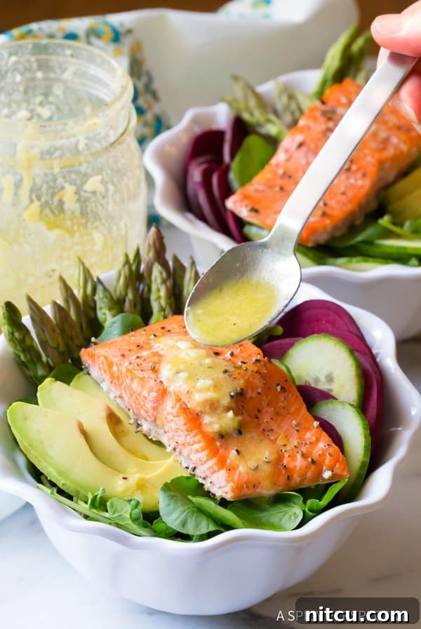 Amazing Roasted Salmon Detox Salad Recipe | ASpicyPerspective.com