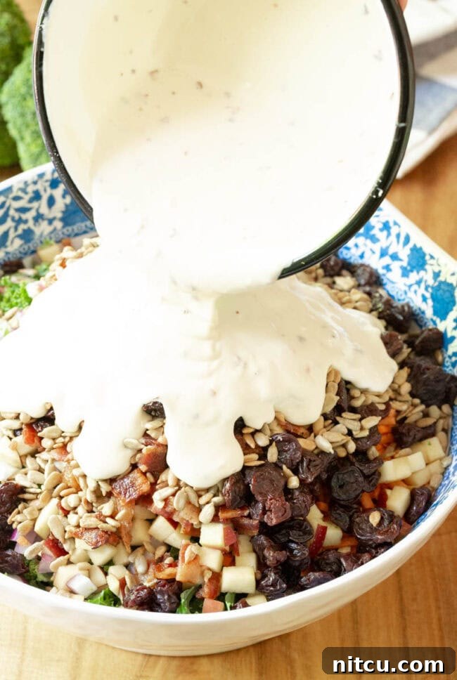 A bowl of glossy dried cherries, offering a sweet and tangy burst of flavor to the salad.